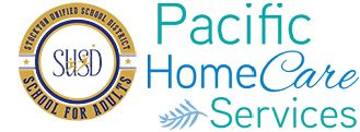 School for Adults and Pacific Home Care logos